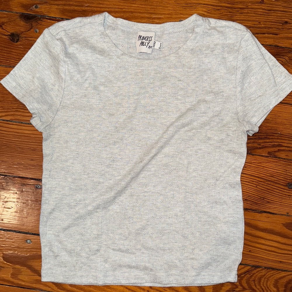 Princess Polly Light Gray Knit Top